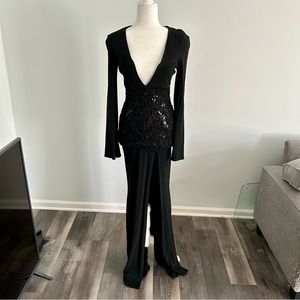 Badgley Mischka Black Sequin Dress